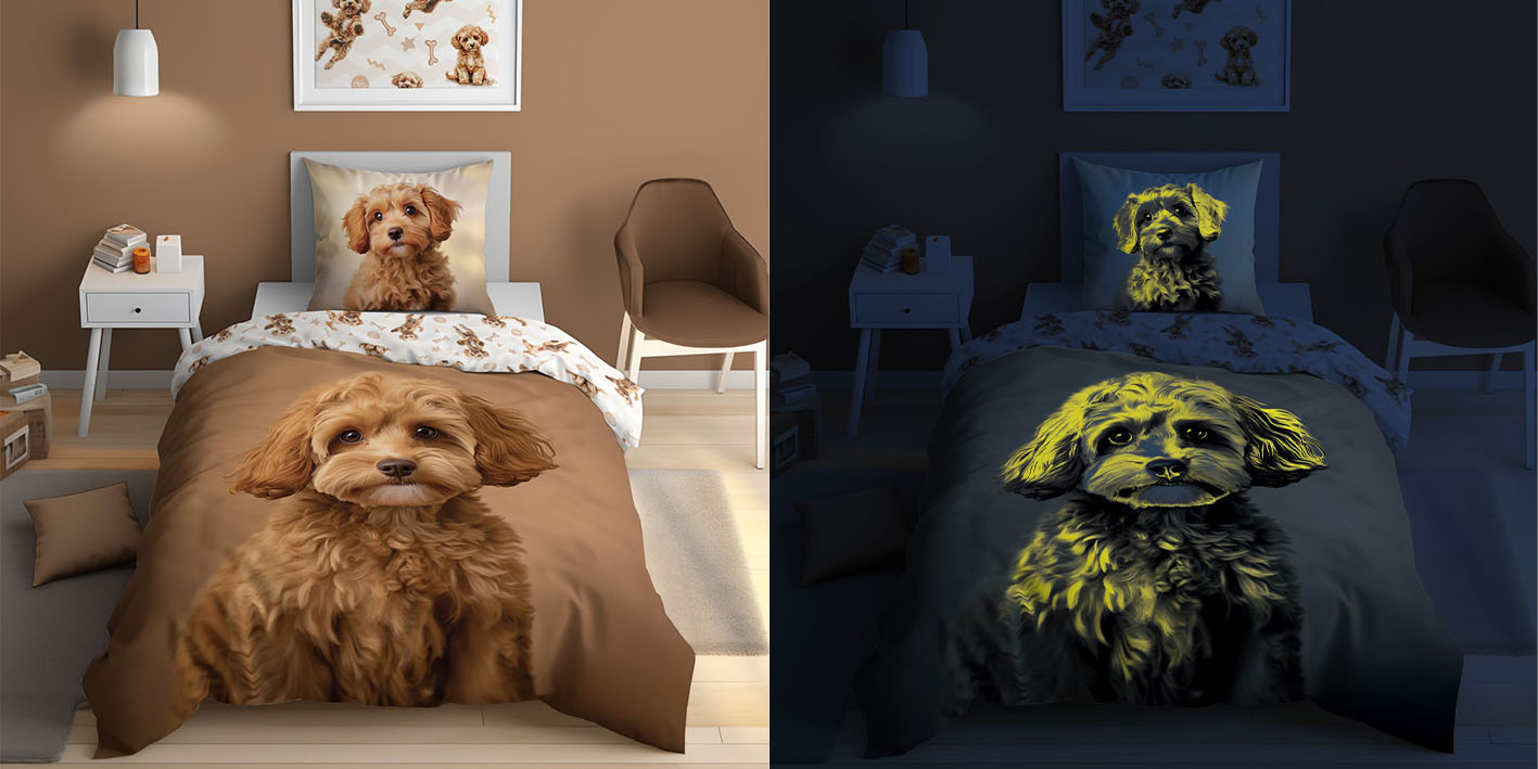 Pościel świecąca piesek cavapoo